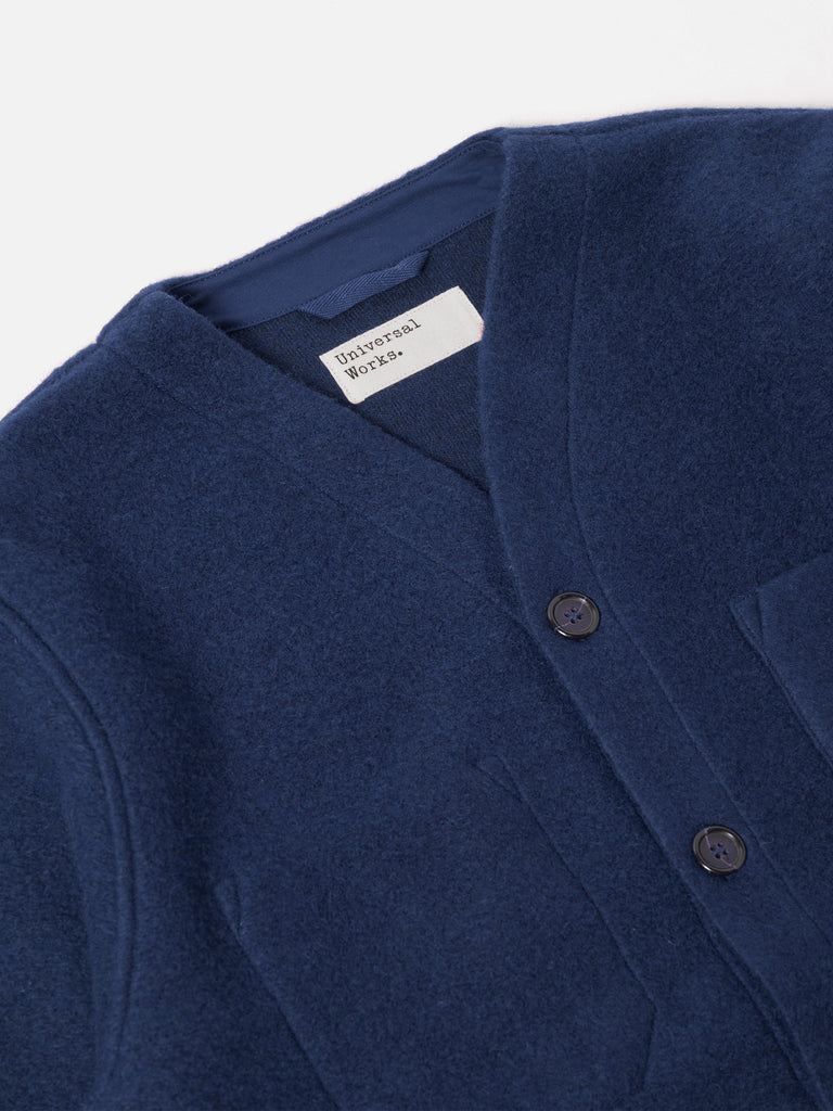 Wool Fleece Cardigan - Indigo