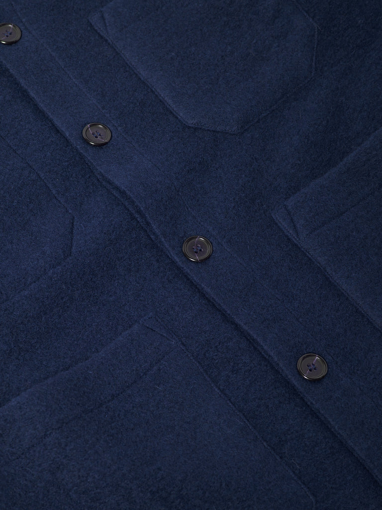 Wool Fleece Cardigan - Indigo