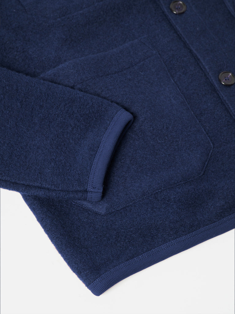 Wool Fleece Cardigan - Indigo