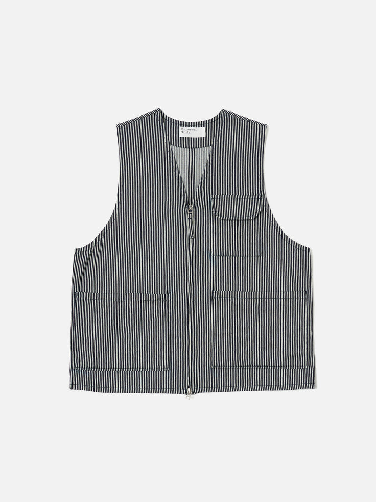 Marine Gilet - Indigo Hickory Stripe Denim