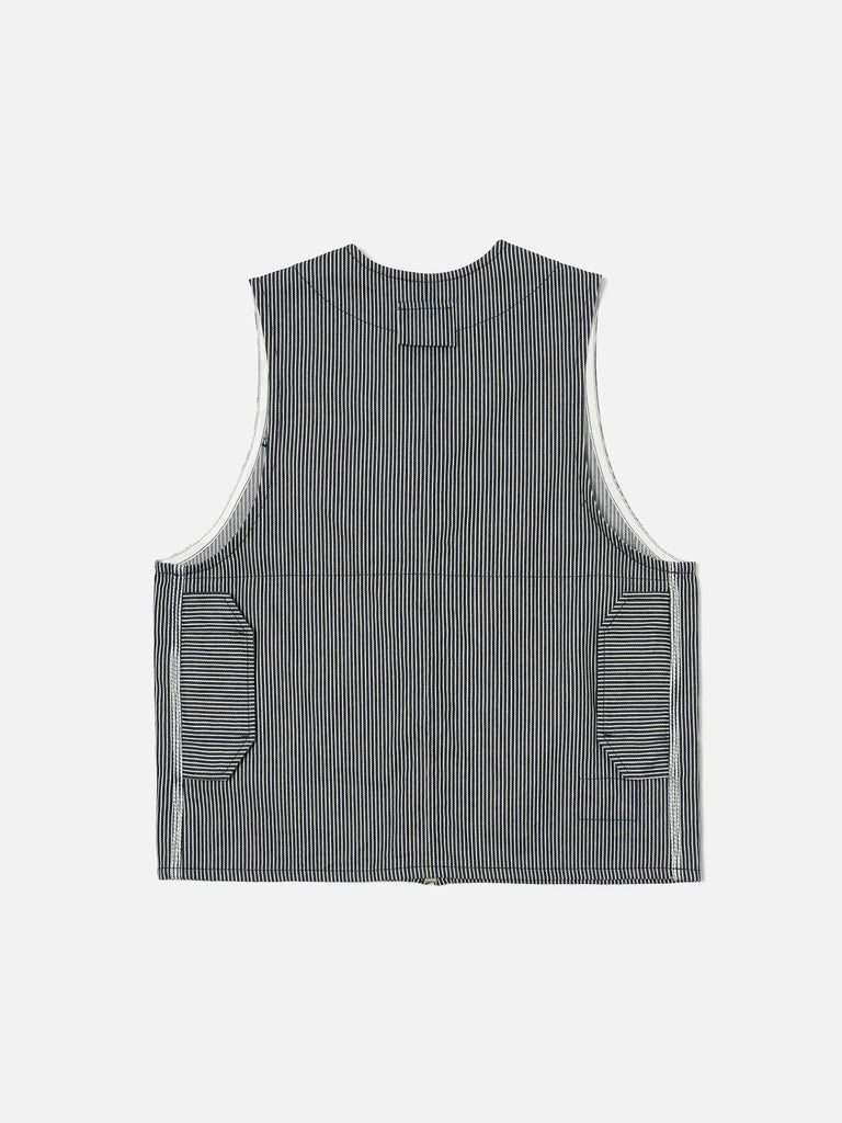 Marine Gilet - Indigo Hickory Stripe Denim