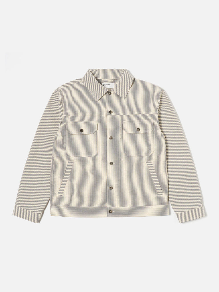 Trucker Jacket - Grey Derby Stripe