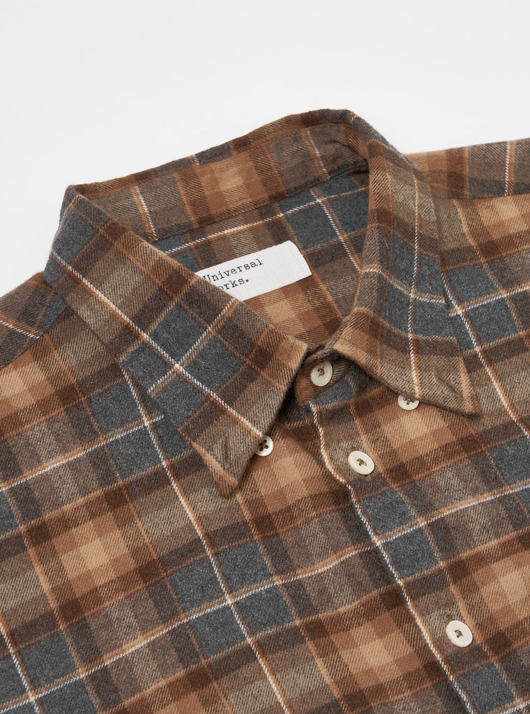 Lazy Day Shirt - Brown/Grey Brushed Twill Check