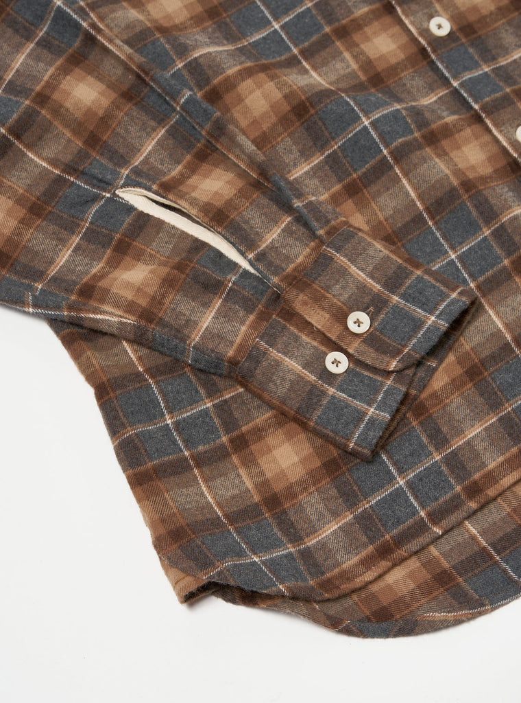 Lazy Day Shirt - Brown/Grey Brushed Twill Check