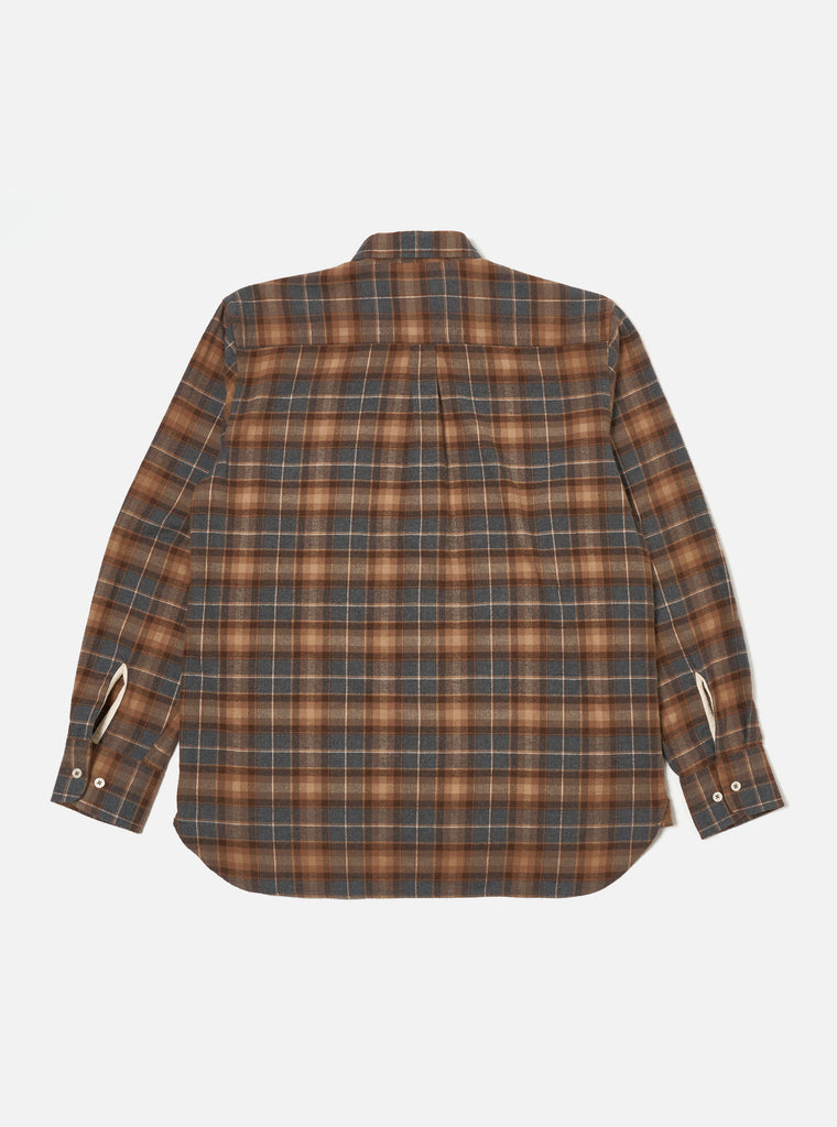 Lazy Day Shirt - Brown/Grey Brushed Twill Check