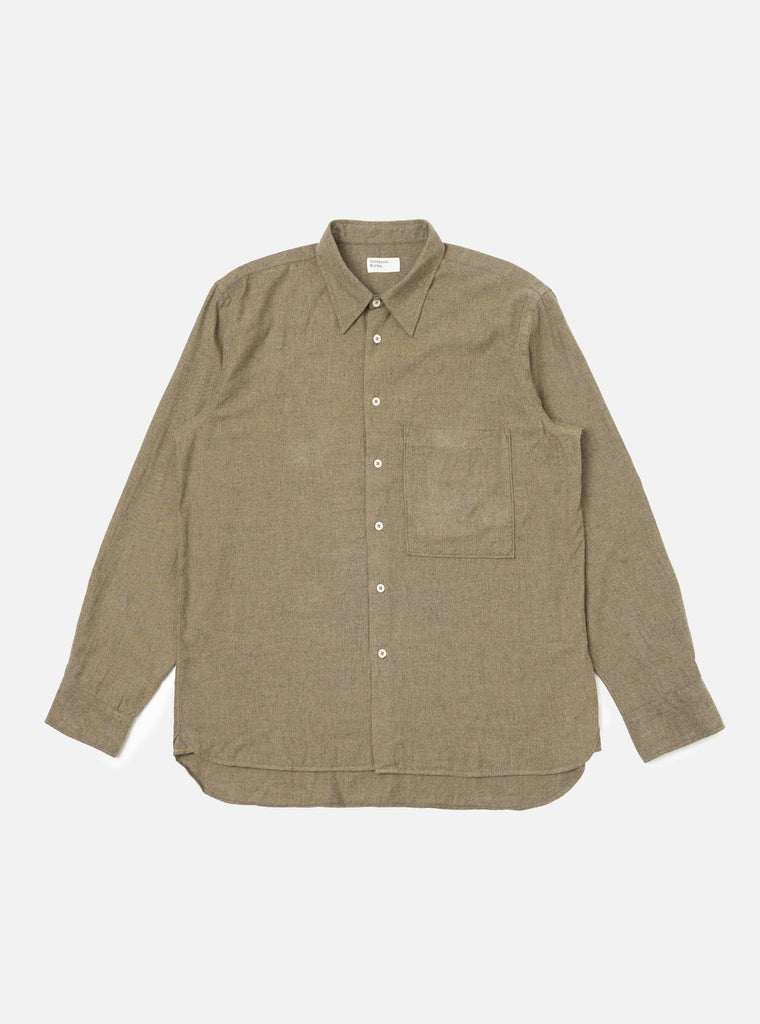 Square Pocket Shirt - Brushed Marl Twill