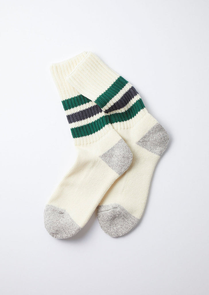 Oldschool Crew Socks - Green/ Charcoal