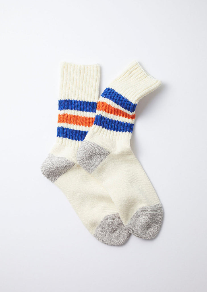 Oldschool Crew Socks - Blue/ Orange